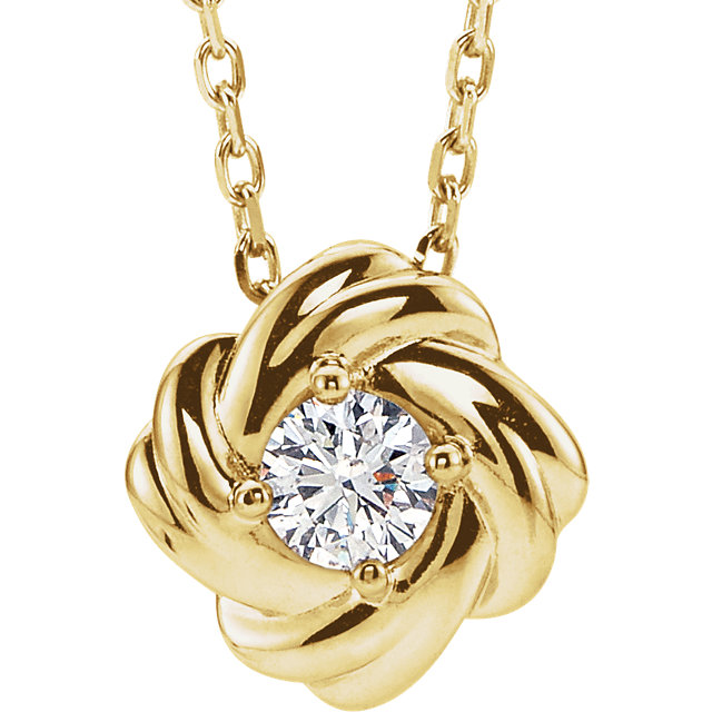 JDSP-86655 Ladies Diamond Knot Pendant with Necklace